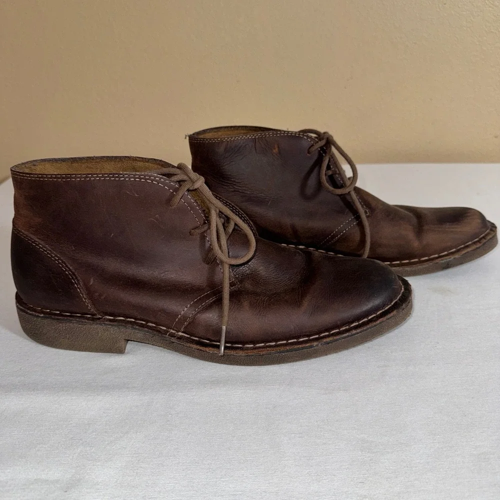 Dockers Mens Brown Leather Tussock Chukka Boots Desert Lace Up 90-28459 Size 13M